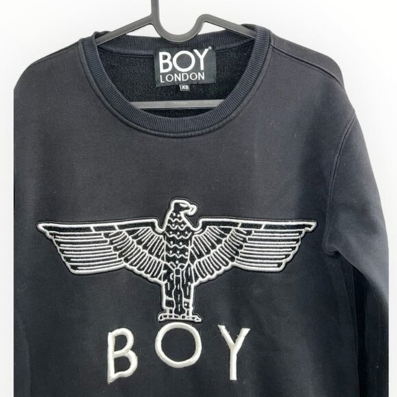Boy London Men's Black / White Long Sleeve Boy Eagle Sweatshirt logo XS unisex - Picture 7 of 7